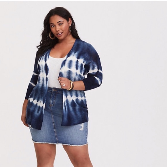 torrid Sweaters - Torrid Tie Dye Open Front Cardigan